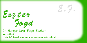 eszter fogd business card